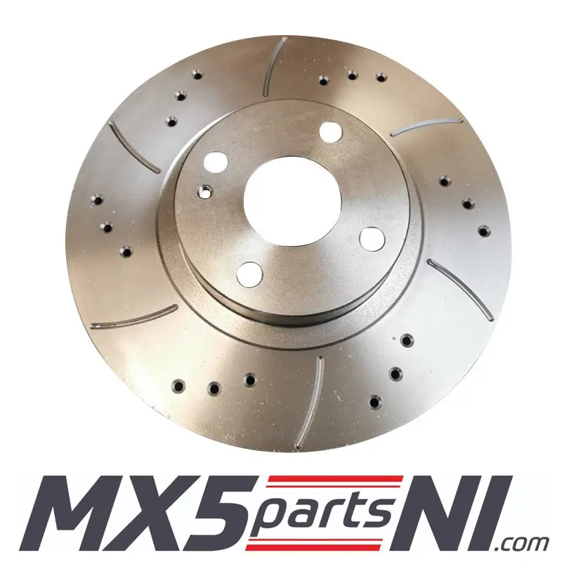 Mtec Rear Drilled And Grooved Brake Discs Mx5 Mk2 1.6, 1.8 1