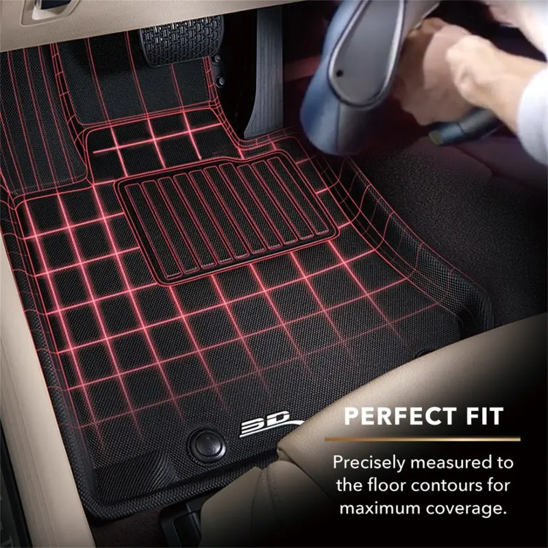 3D Maxpider 2017-2019 Infiniti Q60 Kagu 1St Row Floormat - Black 2