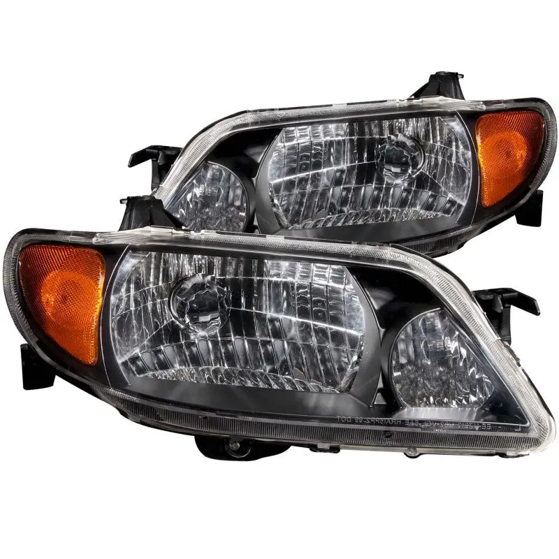 Anzo 2001-2003 Mazda Protege Crystal Headlights Black 1