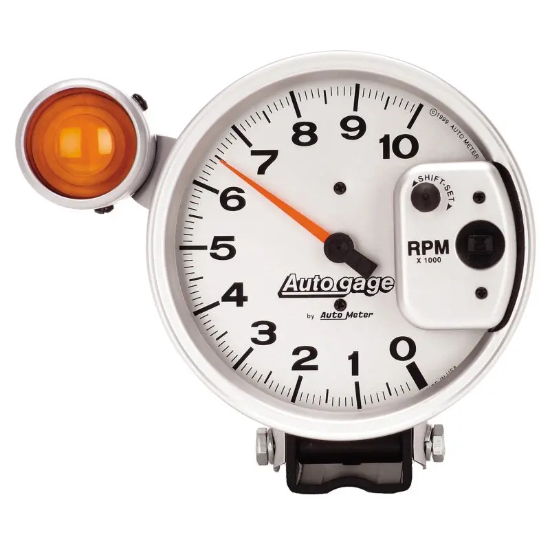Autometer 5-Inch Shift Light Tachometer With Pedestal Mount – 10,000 Rpm Range, Auto Gage Series 1