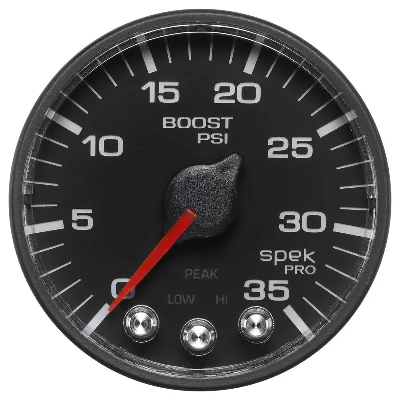 Autometer Spek-Pro Stepper Motor Boost Gauge – 2-1/16", 35 Psi, Black Dial/Bezel With Peak Hold & Warning 2