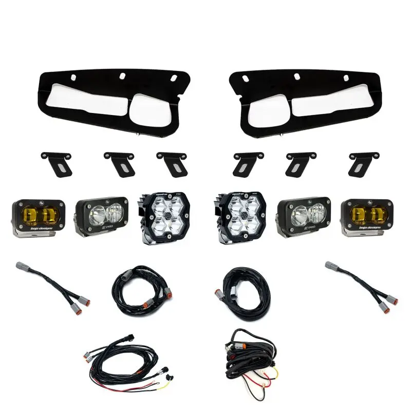 Baja Designs Squadron 2.0 Pro Led Spot Lights With Sae Amber Front Panel Kit For 2021–2025 Ford Bronco 1