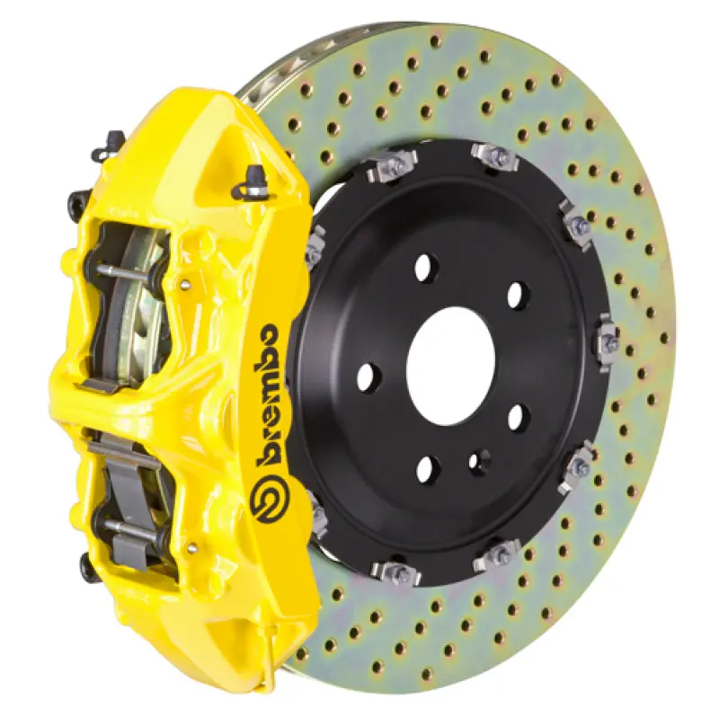 Brembo 96-05 550/575 (Excl. Gtc) Front Gt Bbk 6 Piston Cast 380X34 2Pc Rotor Drilled- Yellow 1