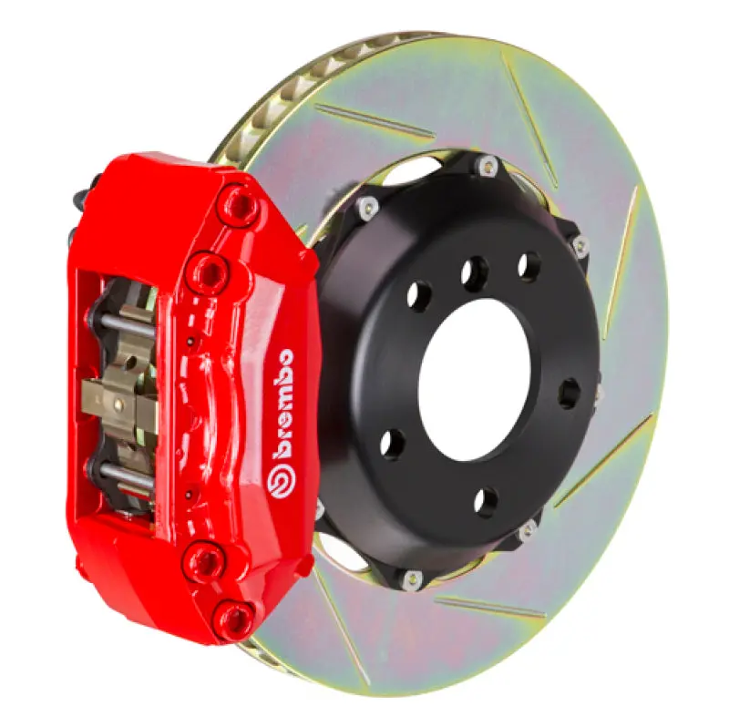 Brembo Gt Big Brake Kit For 2004–2005 Honda Civic Si Hatchback – Front: 4-Piston Calipers, 328X28Mm Two-Piece Slotted Rotors, Red Finish 1