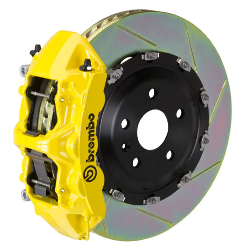 Brembo Gt Big Brake Kit For 2005–2007 Maserati Quattroporte – Front, 6-Piston Calipers, 380X34Mm Two-Piece Slotted Rotors, Yellow Finish 1