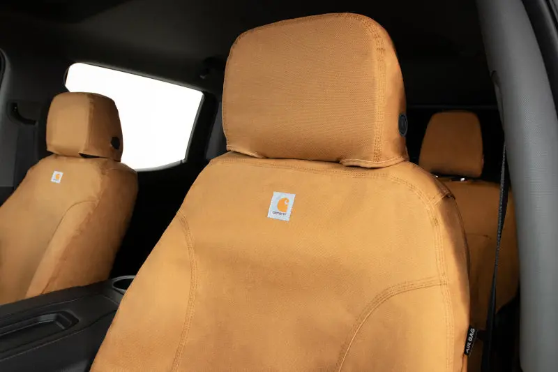 Covercraft Carhartt Seatsaver Custom Covers – Second Row, Fits 2010–2024 Chevrolet Express & Gmc Savana, Brown Fabric 1