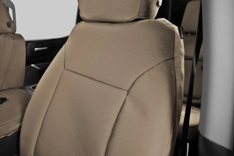Covercraft Endura Precisionfit Seat Covers For 2022–2024 Nissan Frontier – Front Row, Tan/Tan 1