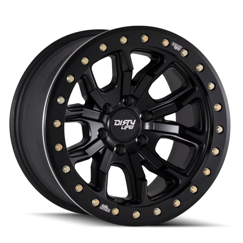 Dirty Life Dt-1 Beadlock Wheel – 17×9", 8×165.1Mm Bolt Pattern, -12Mm Offset, 130.8Mm Hub, Matte Black Finish 1