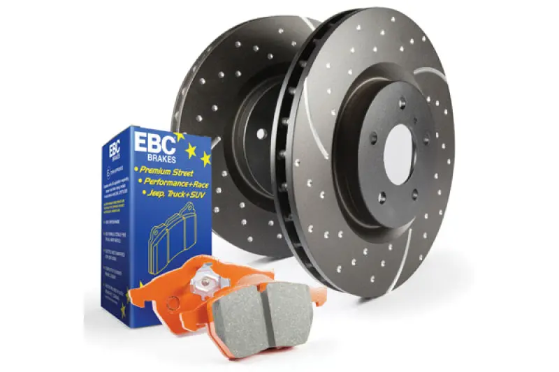Ebc S8 Brake Kit: Orangestuff Performance Pads + Gd Drilled & Slotted Rotors 1