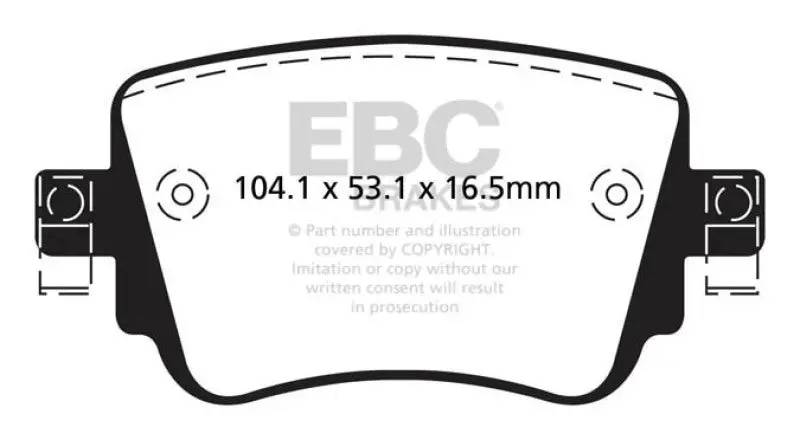 Ebc Ultimax2 High-Torque Rear Brake Pads For 2015–2021 Volkswagen Gti 2.0L Turbo 1