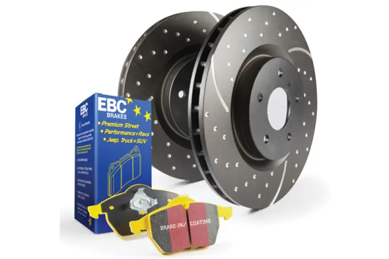 Ebc Yellowstuff Performance Brake Pad & Gd Slotted Rotor Kit 1