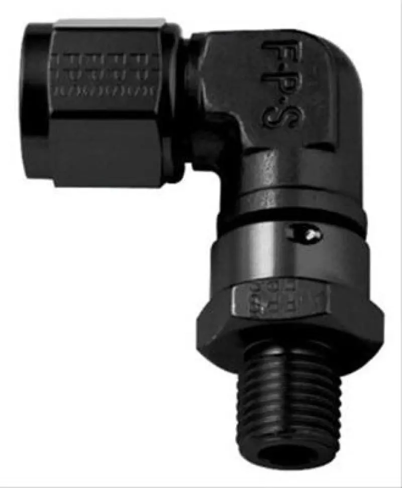 Fragola -6An Female Nut X 7/16-20 (4) O-Ring 90 Degree Swivel - Black 1