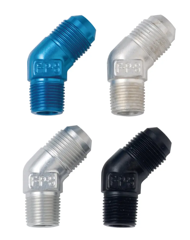 Fragola -6An To ½-Inch Npt 45° Black Anodized Adapter Fitting 1