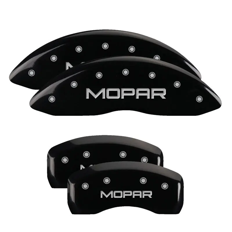 Mgp Engraved 4-Piston Caliper Covers For Mopar Vehicles – Black Finish With Silver Accent 1