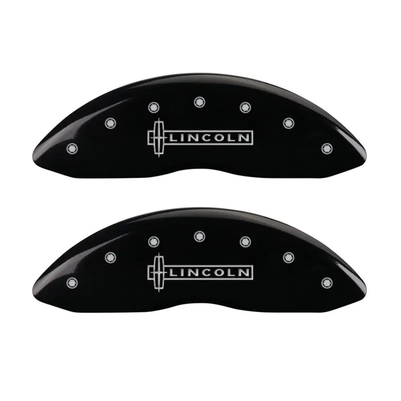Mgp Engraved 4-Piston Caliper Covers – Front & Rear, Lincoln Black With Silver Chrome 1