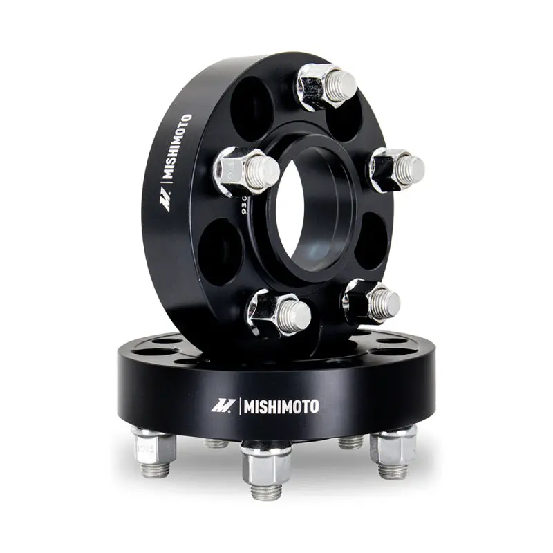 Mishimoto 5X120 Wheel Spacers – 25Mm Thickness, 67.1Mm Hub Bore, M14 Thread, Black Anodized 1