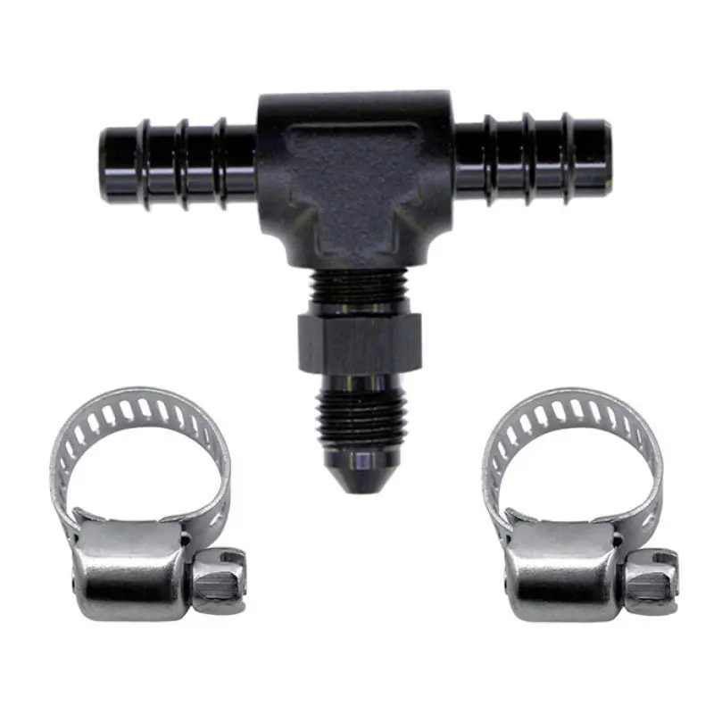 Nitrous Express 5/16" Fuel T-Fitting: 5/16" Hose Barb To 4An Male Thread 1
