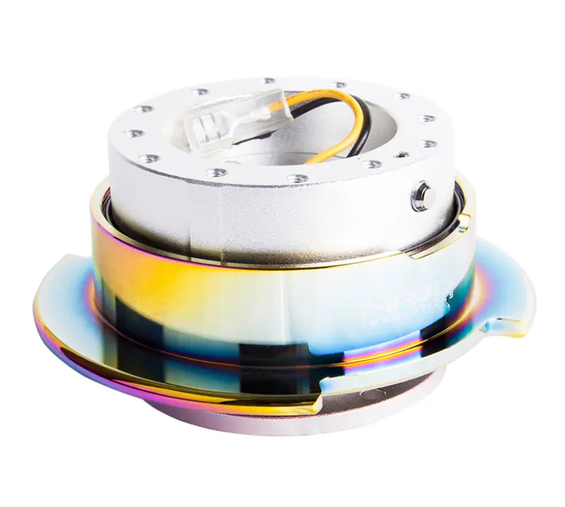 Nrg Quick Release Steering Hub Gen 2.5 – Silver Body With Neochrome Ring 1