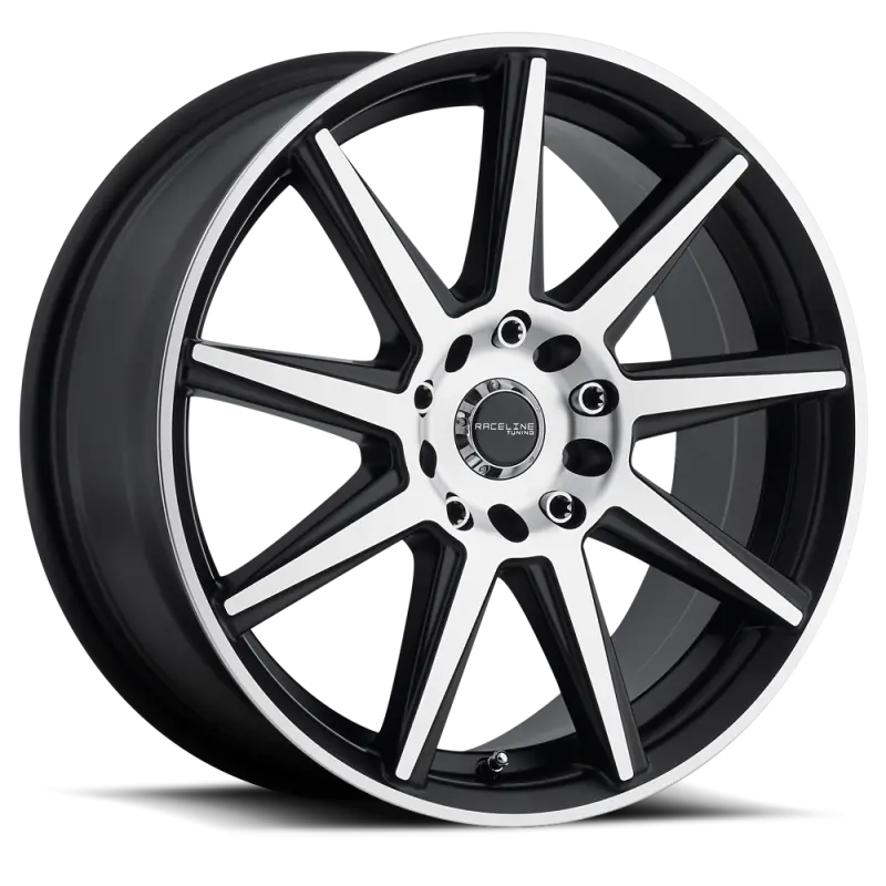 Raceline Storm 16X7 Black & Machined Wheel — 4×100/4×108 Bolt Pattern, 40Mm Offset, 72.62Mm Bore 1