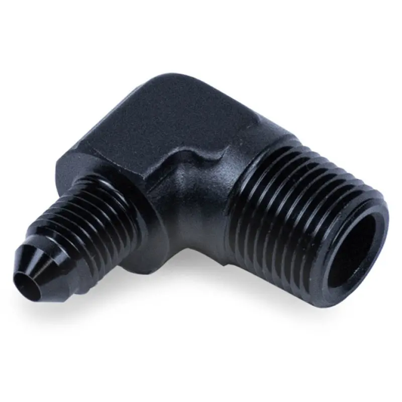 Snow Performance 3/8" Npt To 4An Black Elbow Fitting For Water/Methanol Injection 1