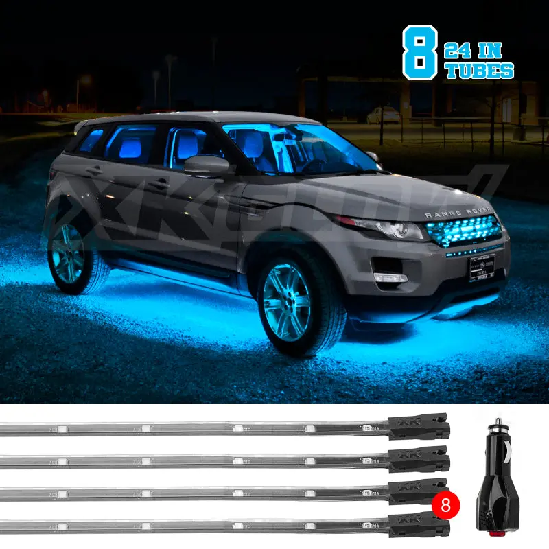 Xk Glow Tube Led Underglow Kit – Light Blue, 8" × 24", Single-Color Accent Lighting For Cars And Trucks 1