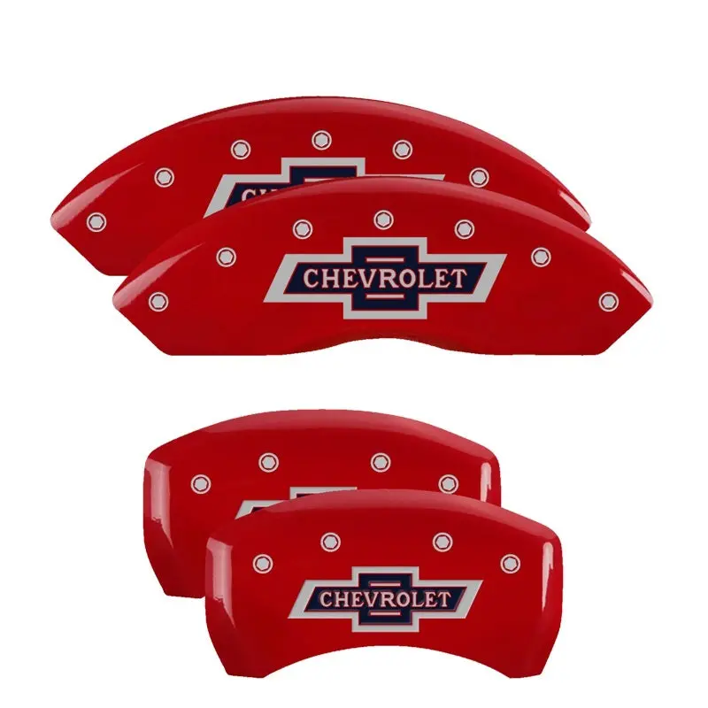 Mgp Engraved Caliper Covers – Chevrolet Equinox 2019, Front & Rear, 100Th Anniversary Design (Red/Silver) 1